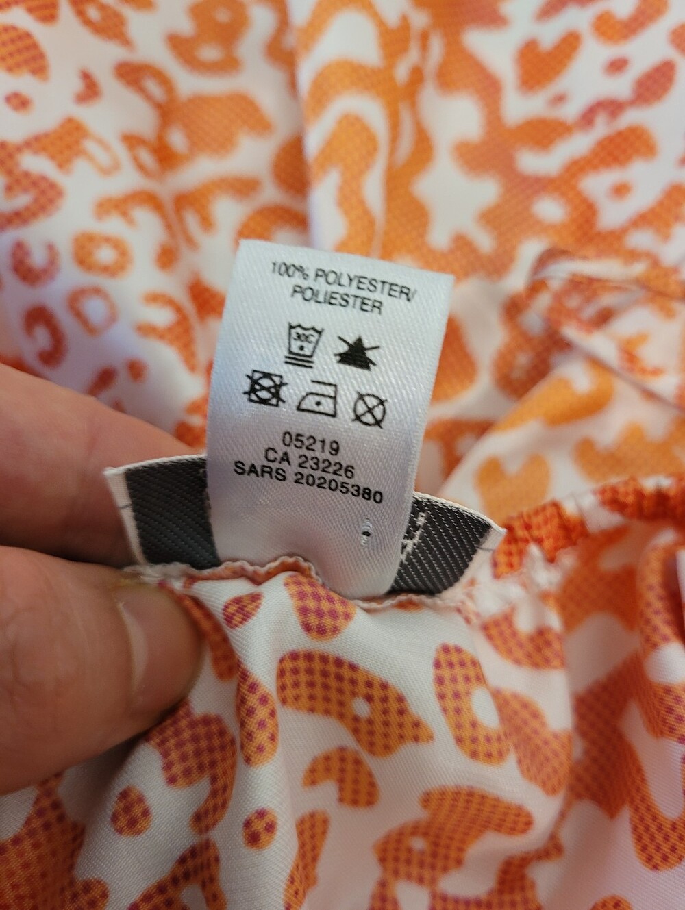La SENZA Vintage Y2k Orange & White Leopard Print Satin Asymmetrical Chemise - M - Picture 6 of 9